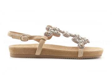Alma en pena sandali bassi gioiello donna beige