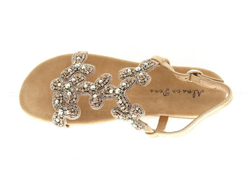 Alma en pena sandali bassi gioiello donna beige