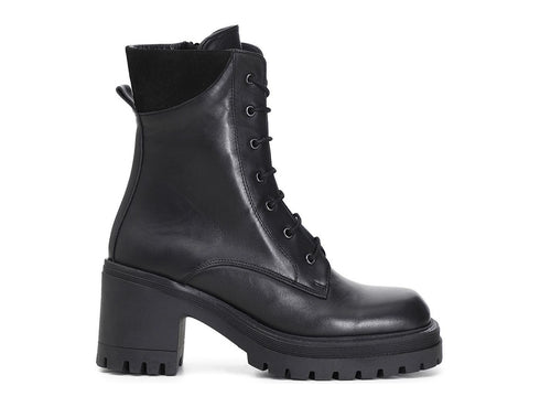 CafèNoir anfibi zip tacco alto tomaia pelle nera c1ga1410-n001