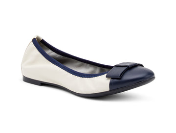 Frau Ballerinas Spring Summer with two-tone leather upper ribbon
