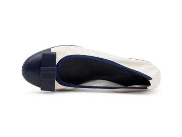 Frau Ballerinas Spring Summer with two-tone leather upper ribbon