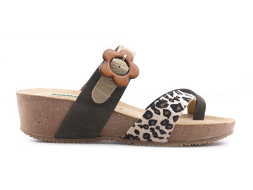 Bionatura ciabatte infradito animalier donna marrone