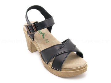 Bionatura sandali con tacco donna nero