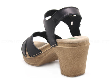 Bionatura sandali con tacco donna nero
