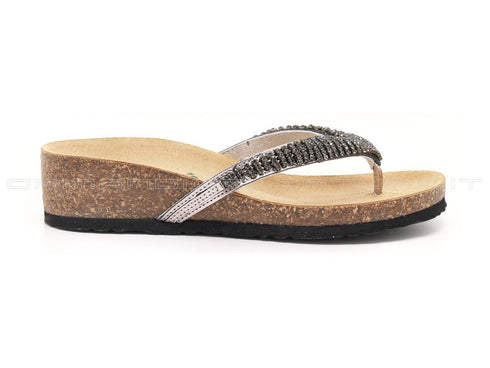 Bionatura ciabatte infradito donna argento