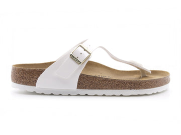 Birkenstock Gizeh ciabatte infradito donna vernice bianca 1005299-D