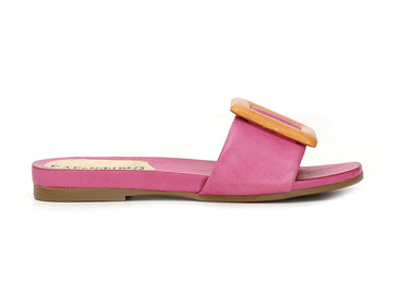 CafèNoir donna ciabatte tacco basso in pelle fuxia C1GF1030-S050