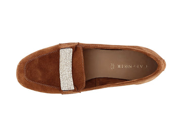 CafèNoir Low heel Loafers micro rhinestones Suede upper