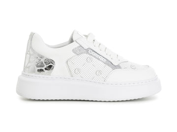 CafèNoir Sneakers con Logo laserato tomaia Pelle bianca C1DE1850-W001