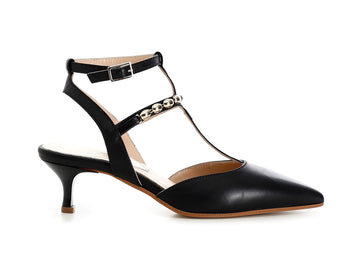 CafèNoir Décolleté Slingback Elegante Cinturino caviglia Pelle nera C1EF4015-N001