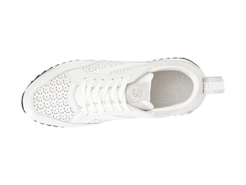 CafèNoir Wedge Sneakers with micro-perforated leather upper