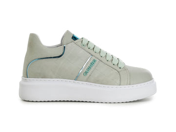 CafèNoir Sneakers stringate stampa intreccio in Pelle verde salvia C1DE1820-G004