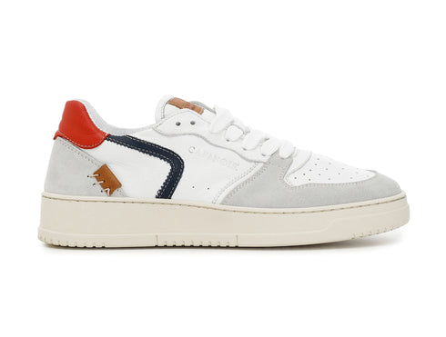 CafèNoir uomo sneakers anni '80 in camoscio e pelle bianca C1PV6320-W053