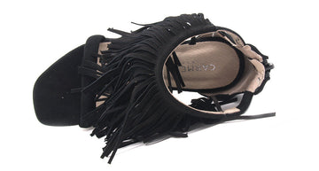 Carmens sandali frangia donna nero