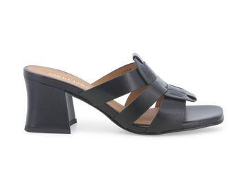 Melluso donna ciabatte Made in Italy in pelle nera N719D-225095