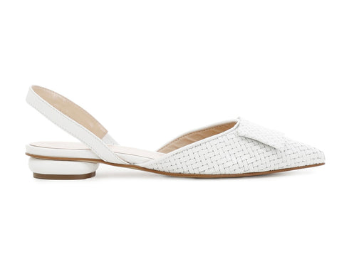 CafèNoir ballerine slingback in pelle intrecciata bianca C1ED2210-W001