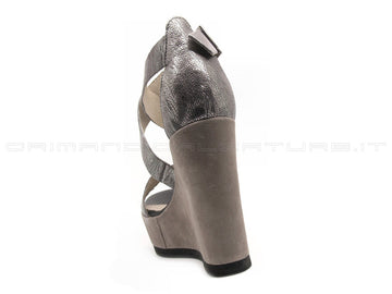 Dei colli sandali zeppa alta donna grigio