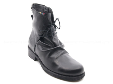 Felmini polacchine con stringhe donna nero