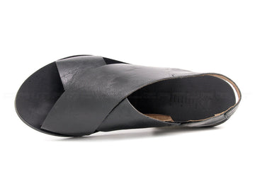 Felmini sandali con fasce incrociate donna nero