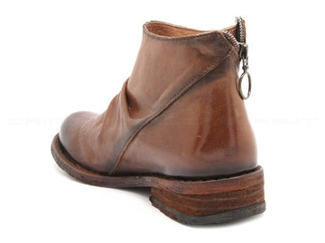 Felmini stivaletto con zip esterna donna cuoio