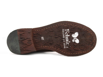 Felmini stivaletto con zip esterna donna cuoio