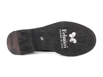 Felmini anfibi con stringhe e zip donna nero