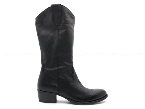 Felmini stivali texani donna nero