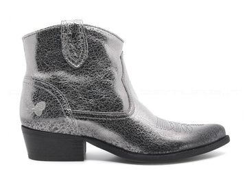 Felmini stivaletti texani pelle bago donna argento