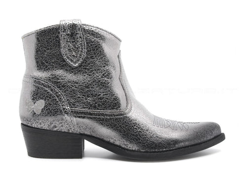 Felmini stivaletti texani pelle bago donna argento