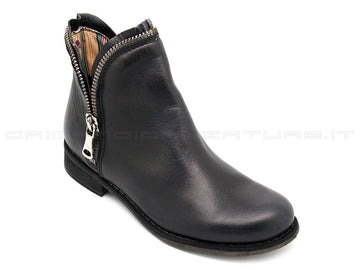 Felmini stivaletti con 2 zip donna nero