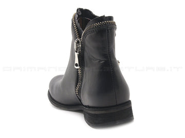 Felmini stivaletti con 2 zip donna nero