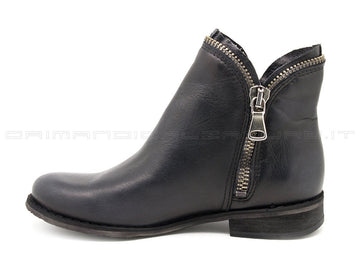 Felmini stivaletti con 2 zip donna nero