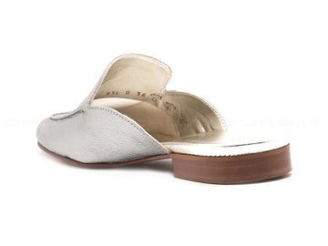 Frau sabot pelle laminata donna argento