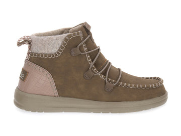 Hey Dude Eloise recycled leather stivaletti lacci marrone
