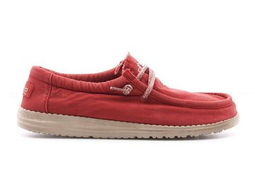 Hey dude wally washed scarpe uomo uomo rosso