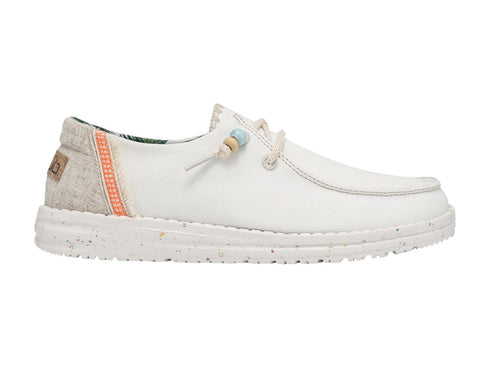 Hey Dude Wendy Natural in tessuto chambray bianco salt