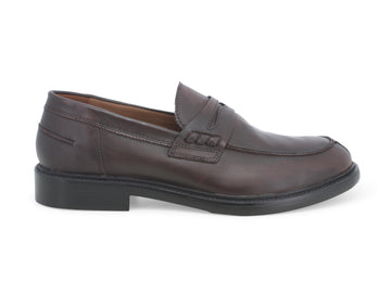 Melluso uomo mocassini con fascetta in pelle marrone U55254B-217784