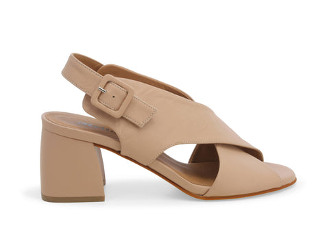 Melluso Summer Sandals with Wide Heel crossed Leather upper