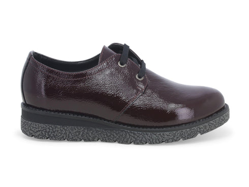 Melluso donna stringate pianta larga in vernice K91700B-216787 bordeaux