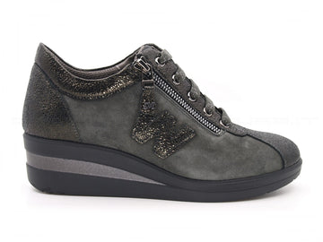 Melluso walk scarpe stringate con zip donna grigio