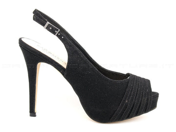 Menbur sandali eleganti con glitter nero donna nero