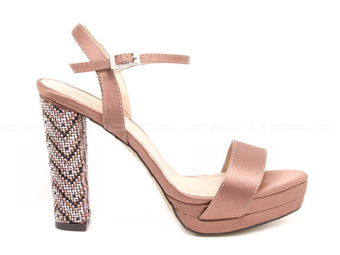 Menbur sandali raso con applicazioni donna rosa
