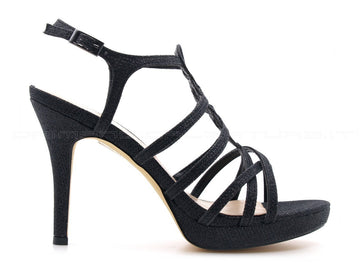 Menbur sandalo cerimonia glitter donna nero