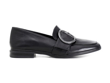 CafèNoir mocassini pelle con fibbia tacco basso nero C1EB4003-N001