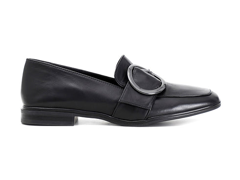 CafèNoir mocassini pelle con fibbia tacco basso nero C1EB4003-N001