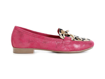 CafèNoir Mocassini vaschetta animalier in pelle glitterata fuxia C1EG6003-V004