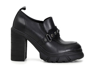 CafèNoir mocassini tacco alto tomaia pelle nera C1HA1210-N001