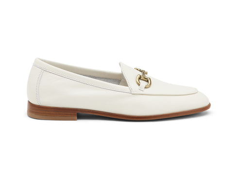 Frau Mocassini Tacco Basso con Morsetto tomaia Pelle bianca 94P4-OFF-WHITE