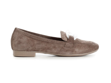 CafèNoir Mocassini Donna Estivi tacco basso tomaia Camoscio Beige Taupe C1EG5002-M005
