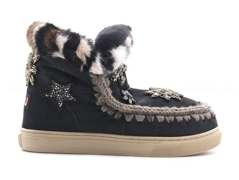 Mou sneakers mini eskimo star patch donna nero